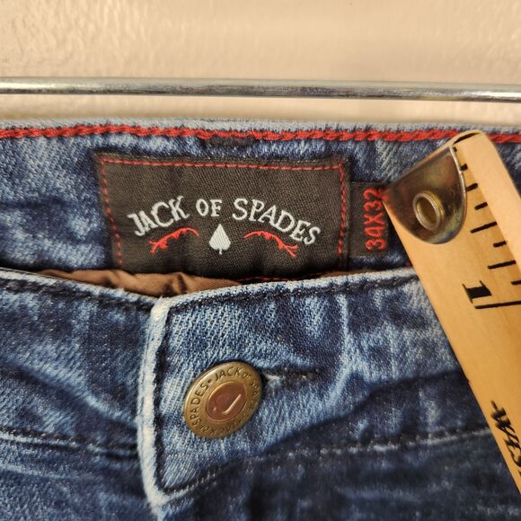 Jack Of Spades The High Roller 5 Pocket Style Straight Leg Denim Jeans 32x34 - Picture 8 of 12